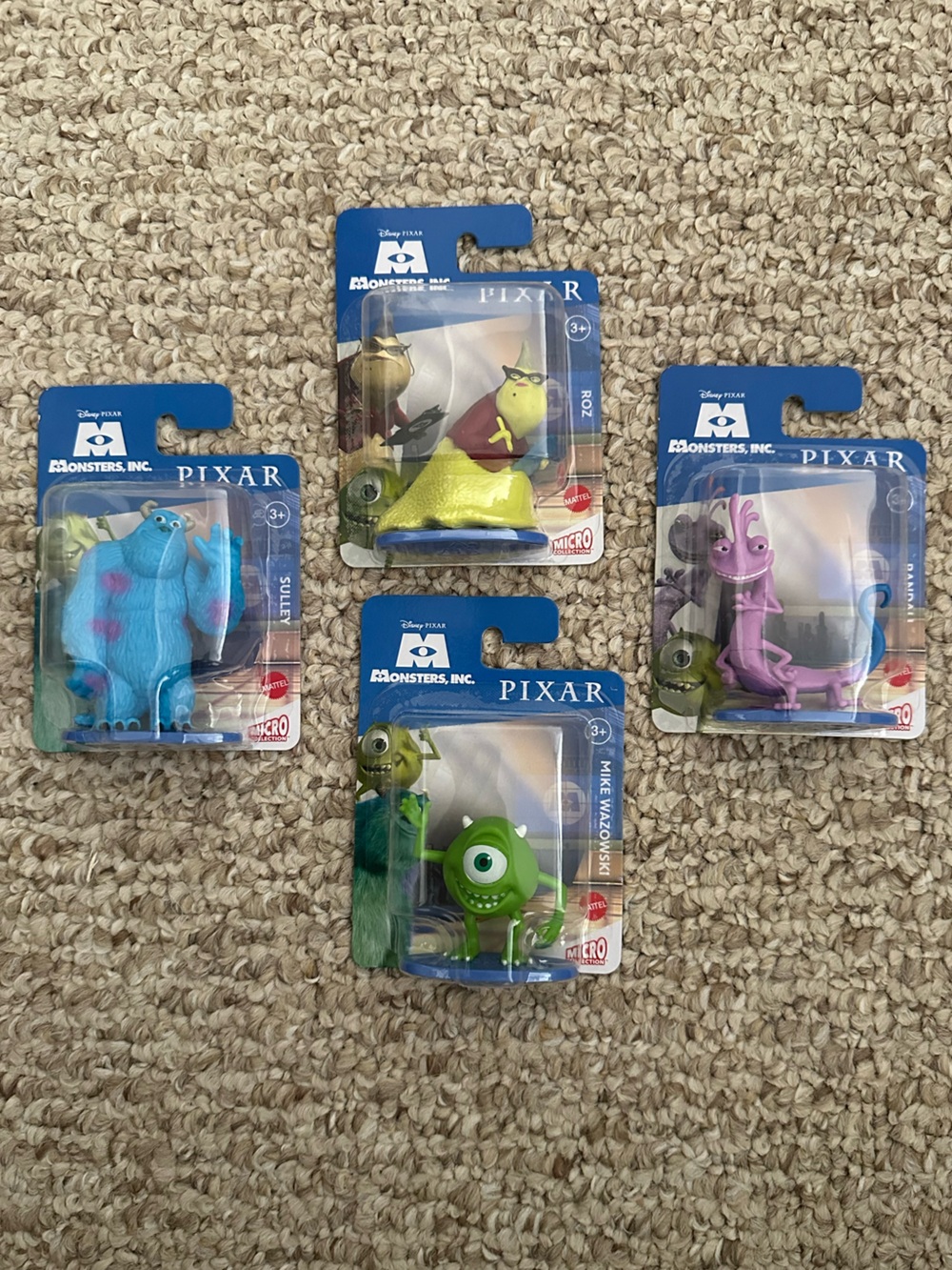 Disney Pixar Monsters, Inc. Character Figures - Sulley, Mike, Randall, and Roz